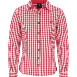 Zillertaler Trachtenwelt Blusen-Damen Bluse "Babsi", Langarm, -Kariert Rot