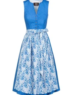 Zillertaler Trachtenwelt Dirndl-Damen Dirndl "Anna Bianca", -Weiß Blau