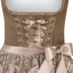 Zillertaler Trachtenwelt Dirndl-Damen Dirndl "Loredana", Taupe Braun