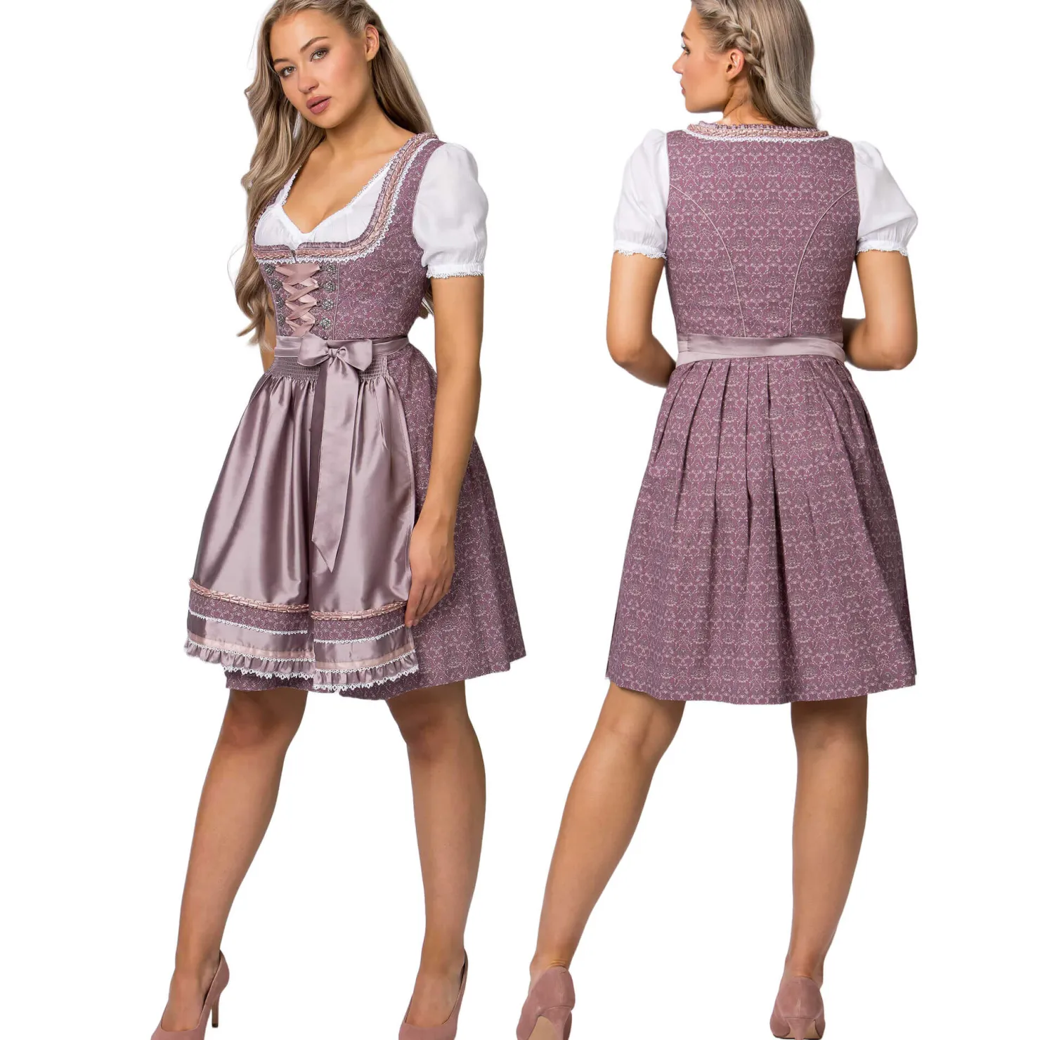 Zillertaler Trachtenwelt Dirndl-Damen Dirndl "Ruby", Rose Rosa