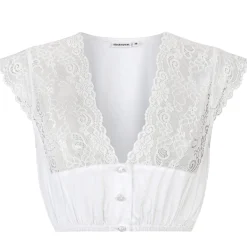 Zillertaler Trachtenwelt Blusen-Damen Dirndlbluse "Aveline", Kurzarm, Weiß