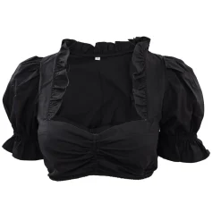 Zillertaler Trachtenwelt Dirndlblusen-Damen Dirndlbluse "Evi", Schwarz