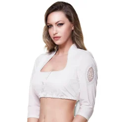 Zillertaler Trachtenwelt Dirndlblusen-Damen Dirndlbluse "Maria", Weiß