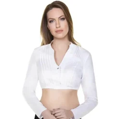 Zillertaler Trachtenwelt Dirndlblusen-Damen Dirndlbluse "Scarlette", Weiß