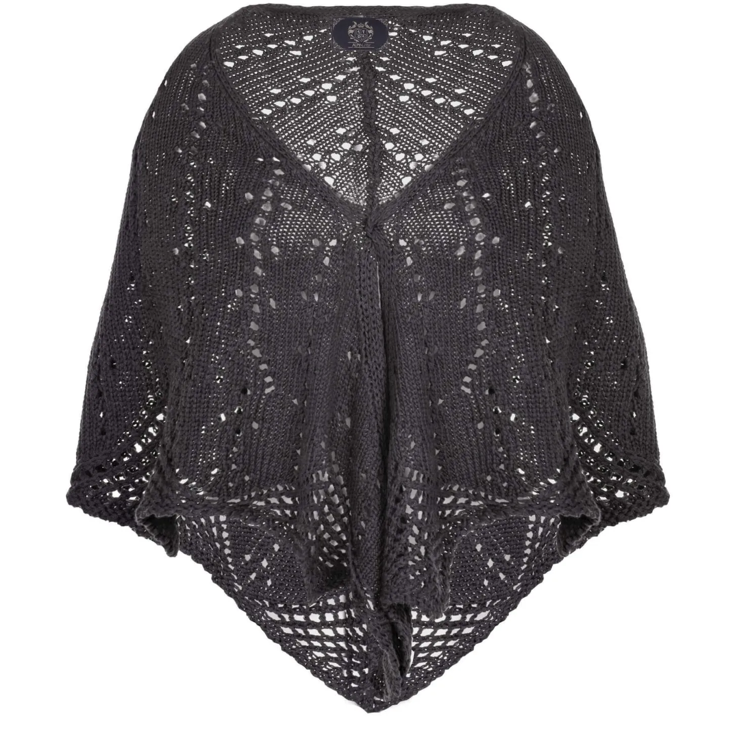 Zillertaler Trachtenwelt Ponchos-Damen Dreieck Poncho, Anthrazit Grau