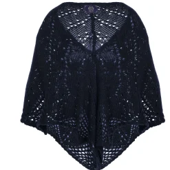 Zillertaler Trachtenwelt Ponchos-Damen Dreieck Poncho, Dunkel Blau