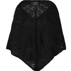 Zillertaler Trachtenwelt Ponchos-Damen Dreieck Poncho, Schwarz