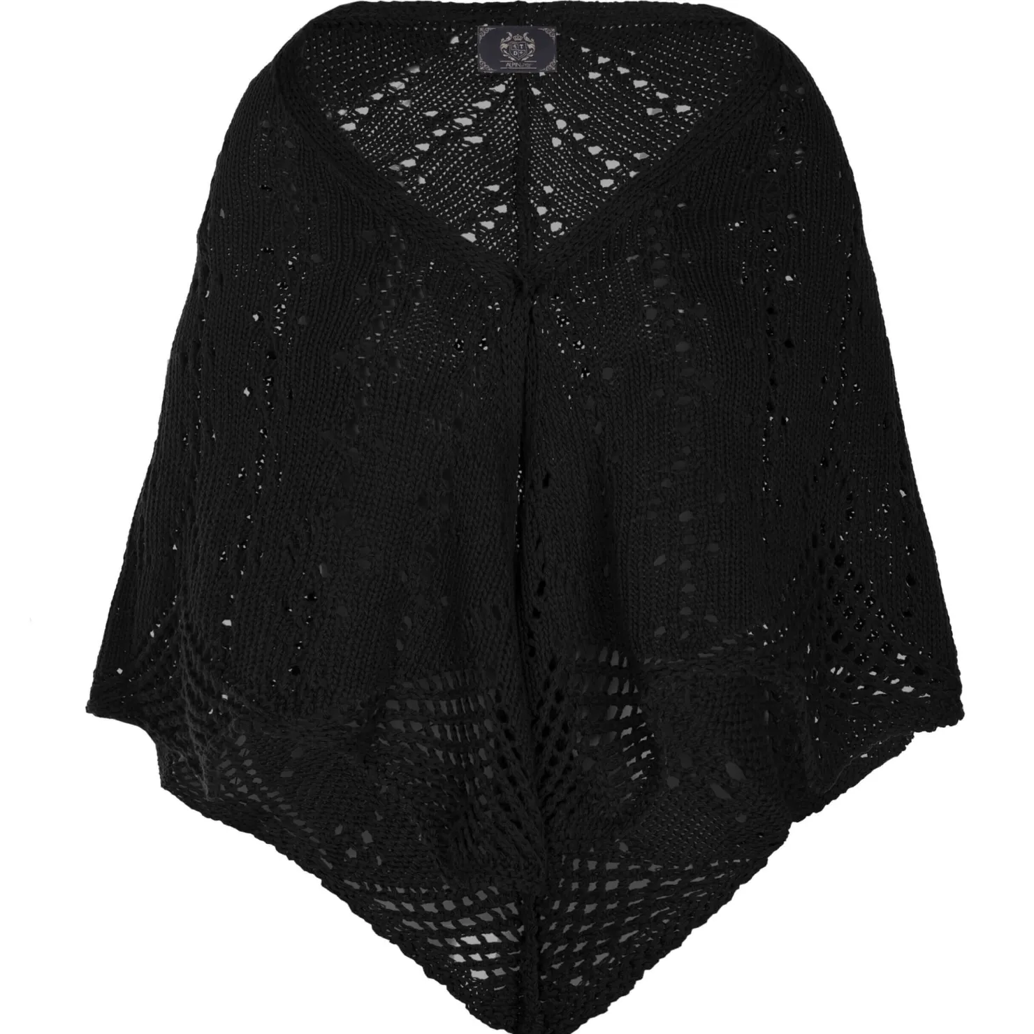 Zillertaler Trachtenwelt Ponchos-Damen Dreieck Poncho, Schwarz