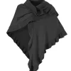 Zillertaler Trachtenwelt Ponchos-Damen Dreieck Rüschen Poncho, Grau