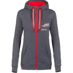 Zillertaler Trachtenwelt Jacken-Damen Hoodie-Jacke "Austria", Dunkel Grau