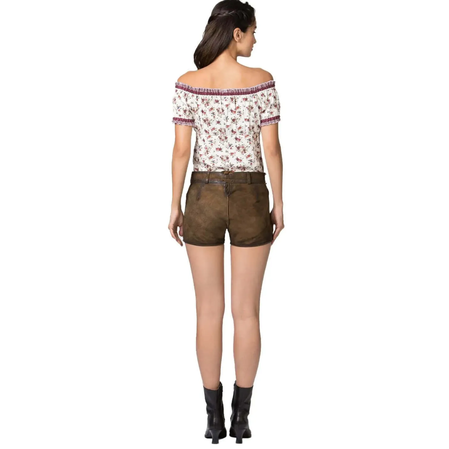 Zillertaler Trachtenwelt Lederhosen-Damen Lederhose "Amalia", Antik Braun
