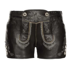 Zillertaler Trachtenwelt Lederhosen-Damen Lederhose "Mona", Schwarz