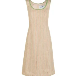 Zillertaler Trachtenwelt Dirndl-Damen Leinenkleid "Nora", Sand Beige