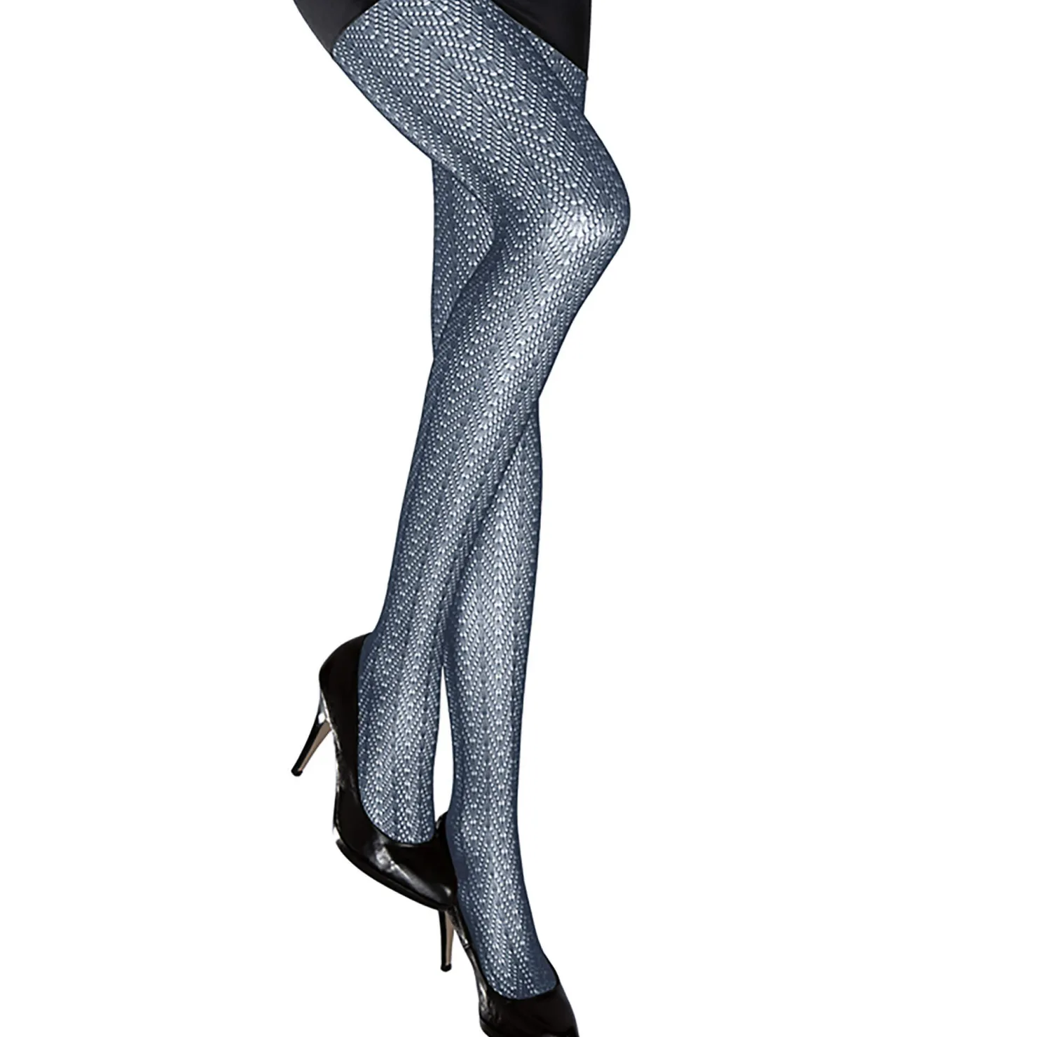 Zillertaler Trachtenwelt Schuhe & Socken-Damen Netzstrumpfhose-Jasera, Marine Blau