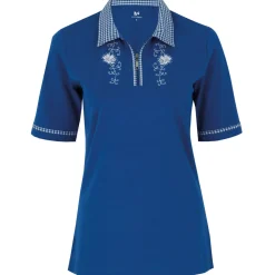 Zillertaler Trachtenwelt Polos-Damen Polo "Isabella", Blau