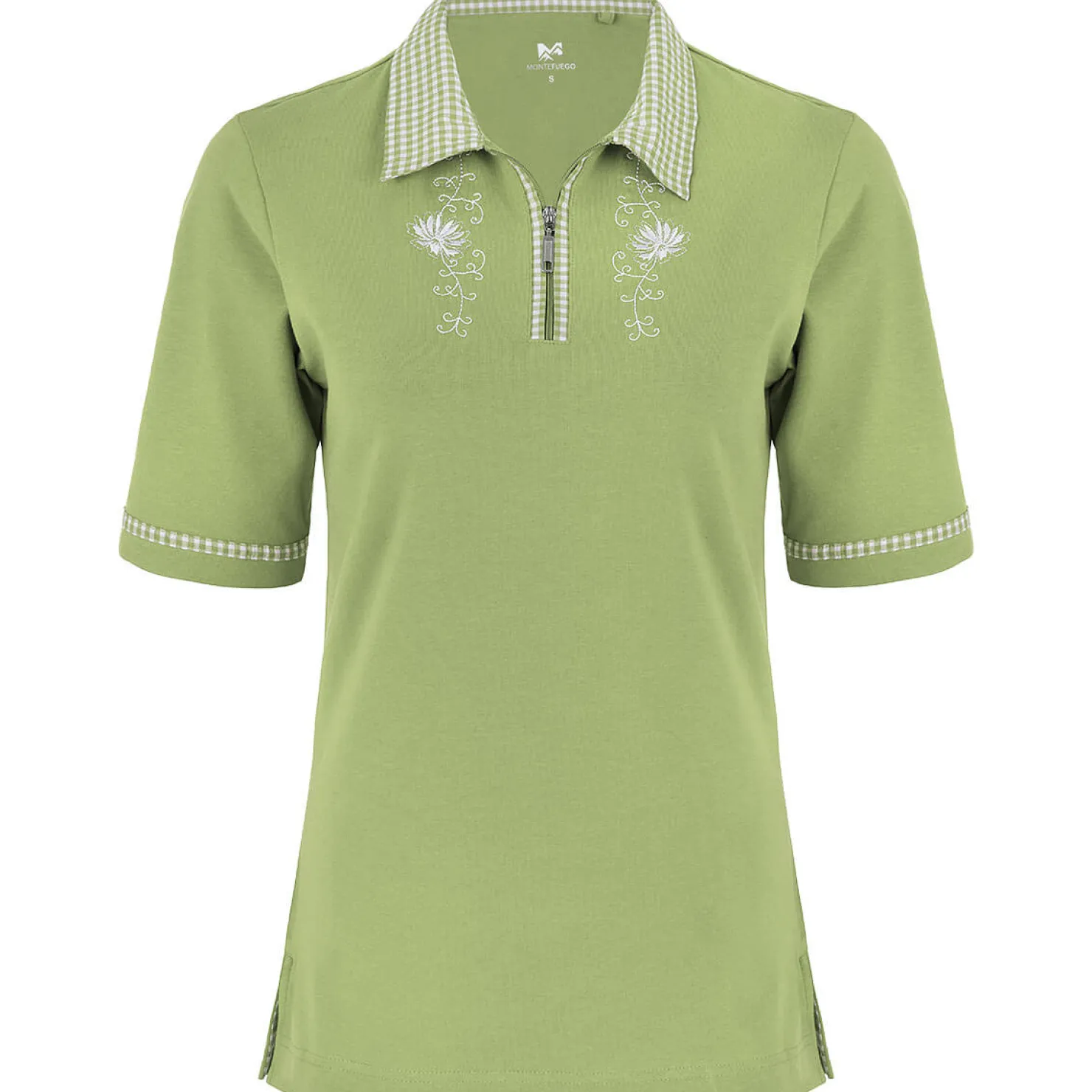 Zillertaler Trachtenwelt Polos-Damen Polo "Isabella", Hell Grün