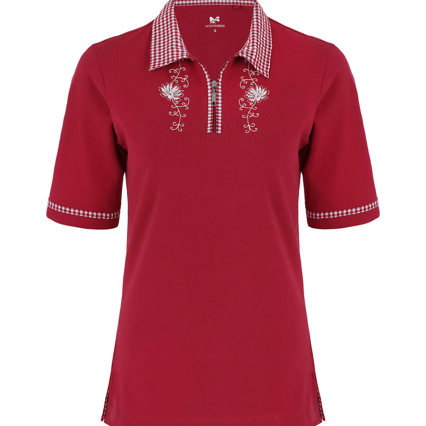 Zillertaler Trachtenwelt Polos-Damen Polo "Isabella", Rot