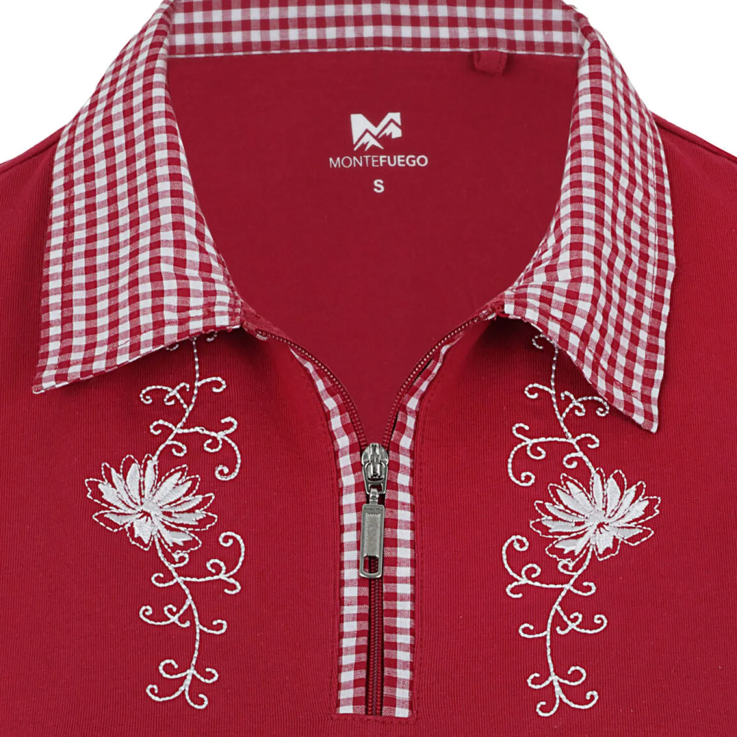 Zillertaler Trachtenwelt Polos-Damen Polo "Isabella", Rot