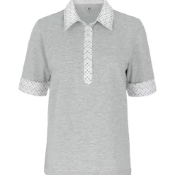 Zillertaler Trachtenwelt Polos-Damen Poloshirt "Sigrid", Hell Grau