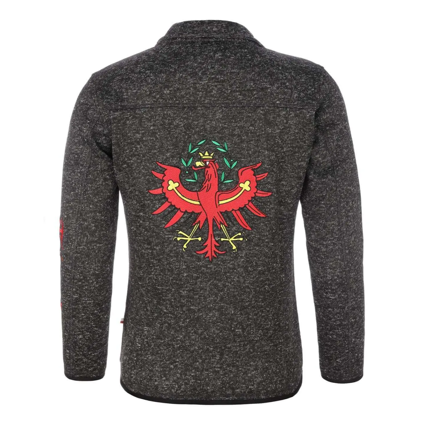 Zillertaler Trachtenwelt Jacken-Damen Strickfleece Jacke "Tirol", Anthrazit Grau