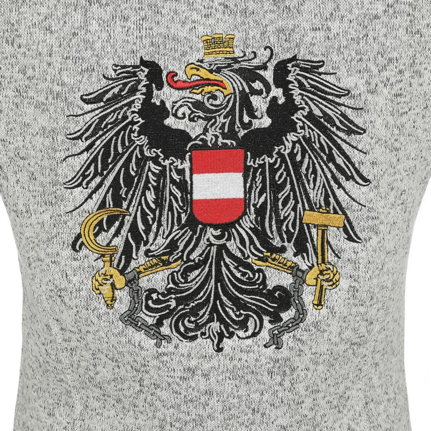 Zillertaler Trachtenwelt Jacken-Damen Strickfleece Weste "Österreich", Hell Grau