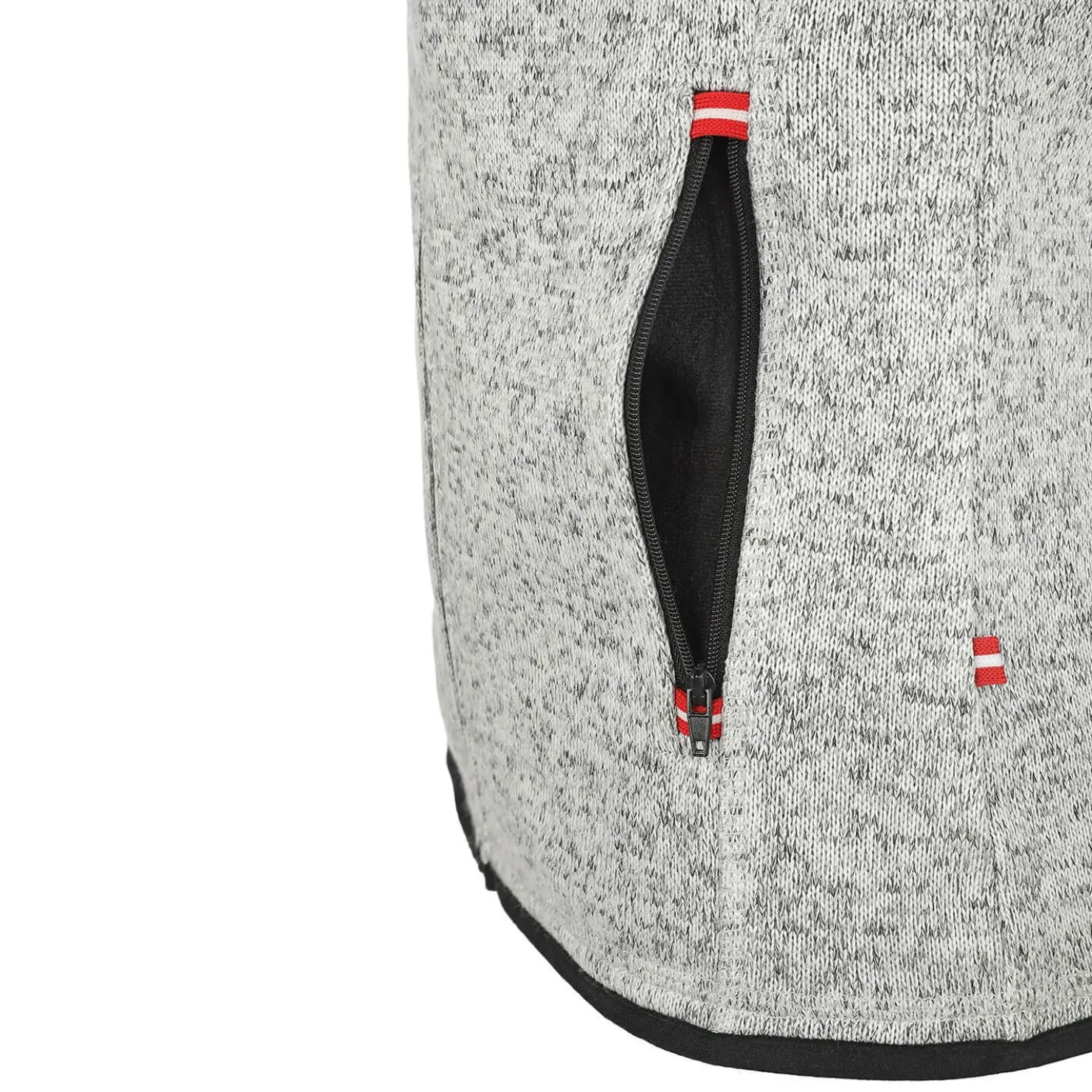 Zillertaler Trachtenwelt Jacken-Damen Strickfleece Weste "Österreich", Hell Grau