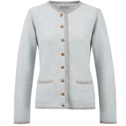 Zillertaler Trachtenwelt Jacken-Damen Strickjacke "Caro", Hell Blau