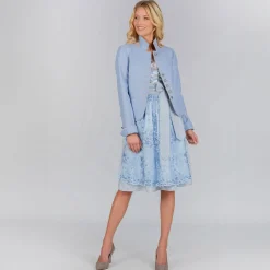 Zillertaler Trachtenwelt Jacken-Damen Trachtenjacke "Giulietta", Hell Blau