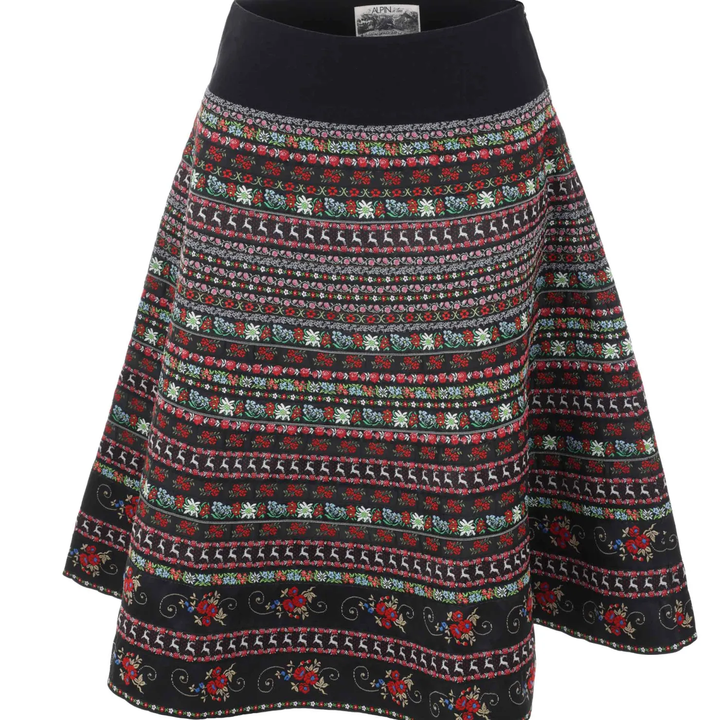 Zillertaler Trachtenwelt Mieder & Röcke-Damen Trachtenrock "Leila", Schwarz