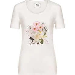 Zillertaler Trachtenwelt Shirts-Damen T-Shirt "Blumen", Weiß