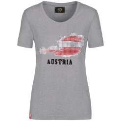 Zillertaler Trachtenwelt Shirts-Damen T-Shirt "Österreich", Grau