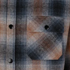 Zillertaler Trachtenwelt Hemden-Herren Flanellhemd "Karo", Blau-Orange