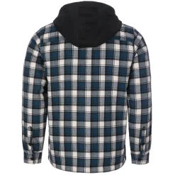 Zillertaler Trachtenwelt Jacken-Herren Flanelljacke "Karo" mit Kapuze, -Weiß Blau