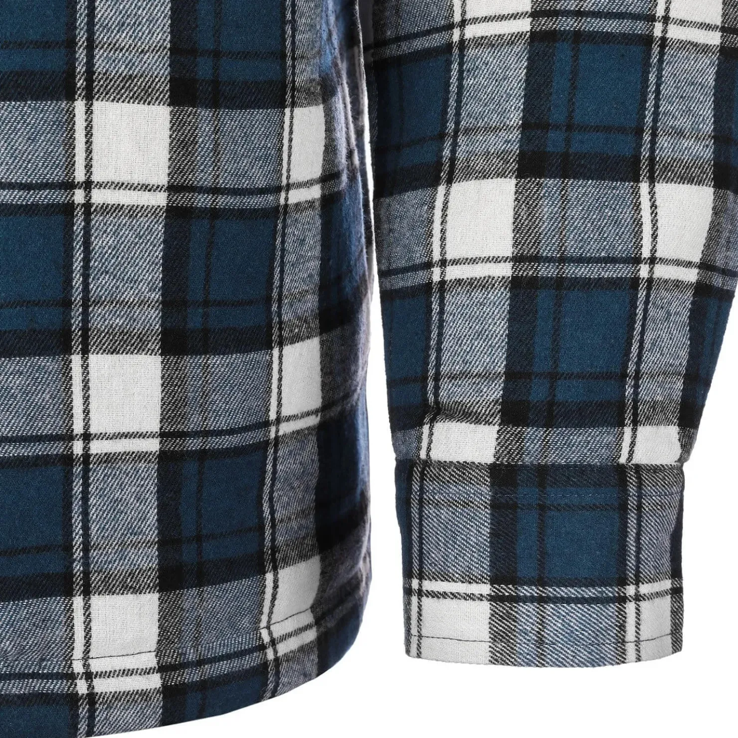 Zillertaler Trachtenwelt Jacken-Herren Flanelljacke "Karo" mit Kapuze, -Weiß Blau