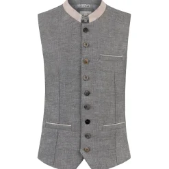 Zillertaler Trachtenwelt Gilets-Herren Gilet "Domenico", Dunkel Grau
