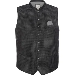 Zillertaler Trachtenwelt Gilets-Herren Gilet "Franco", Anthrazit Grau