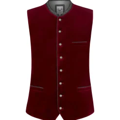 Zillertaler Trachtenwelt Gilets-Herren Gilet "Lorenzo", Bordeaux Rot