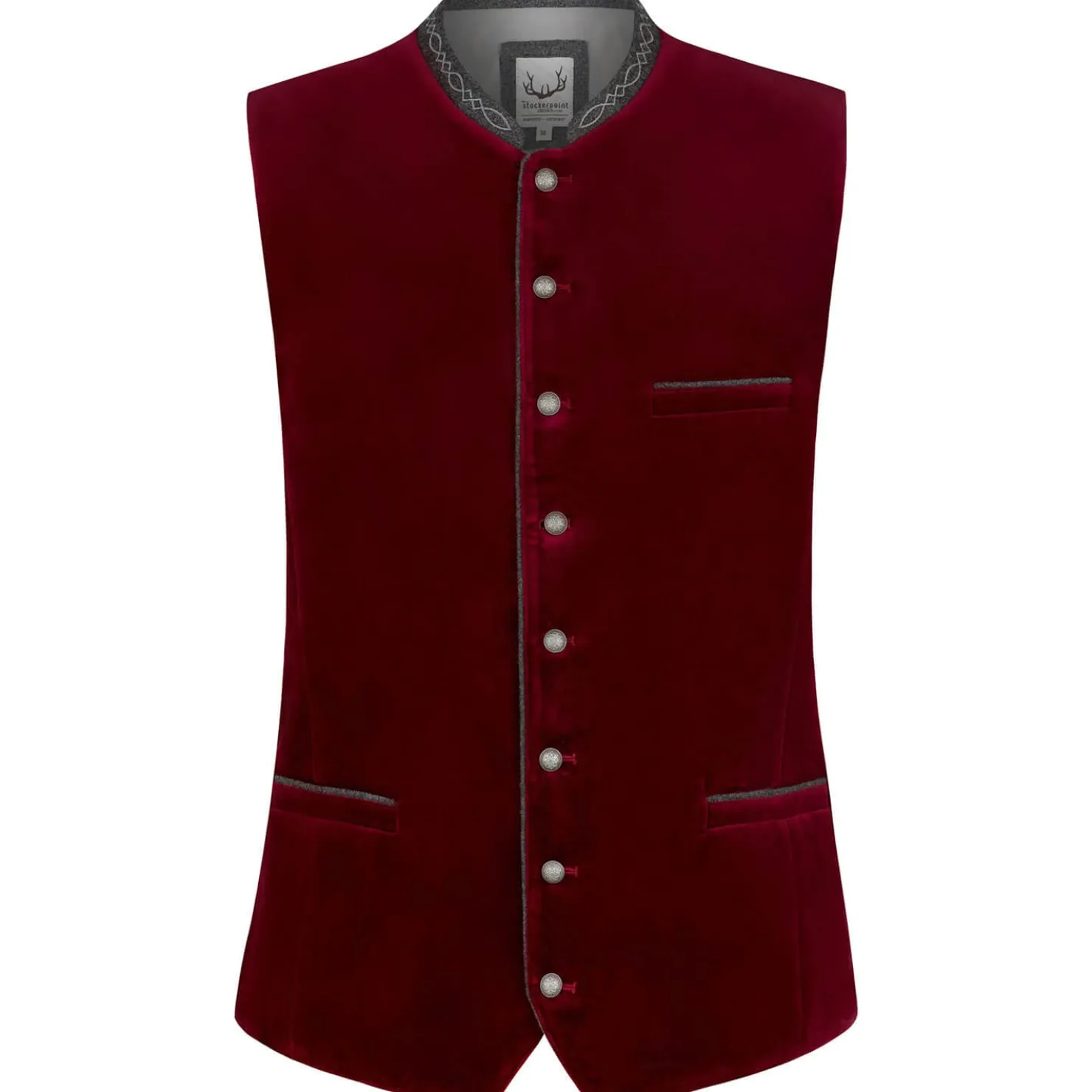 Zillertaler Trachtenwelt Gilets-Herren Gilet "Lorenzo", Bordeaux Rot