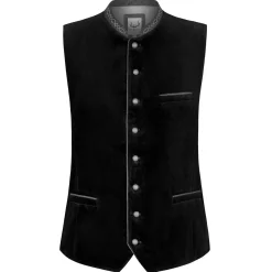 Zillertaler Trachtenwelt Gilets-Herren Gilet "Lorenzo", Schwarz