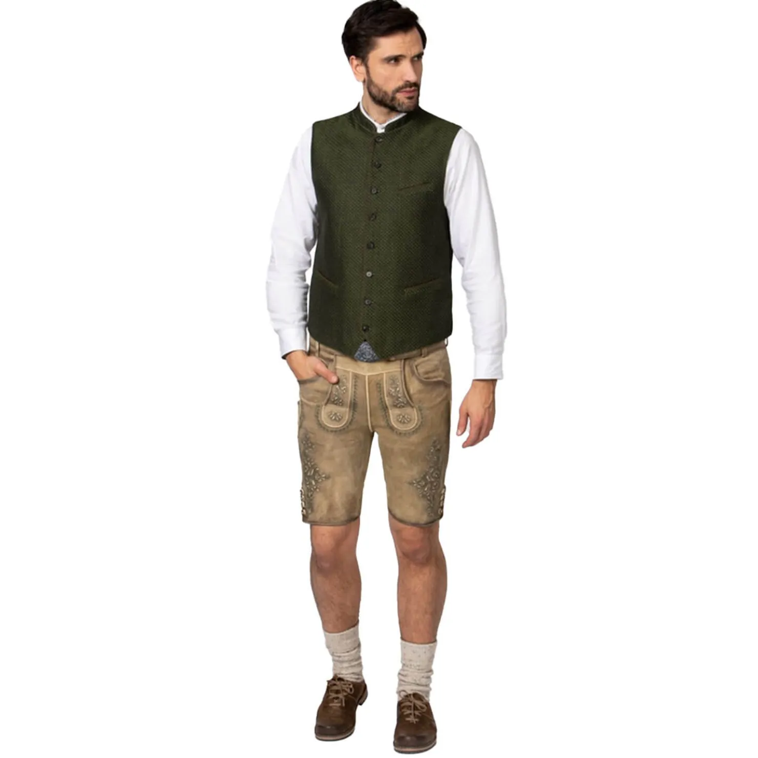 Zillertaler Trachtenwelt Gilets-Herren Gilet "Ottavio", Moos Grün