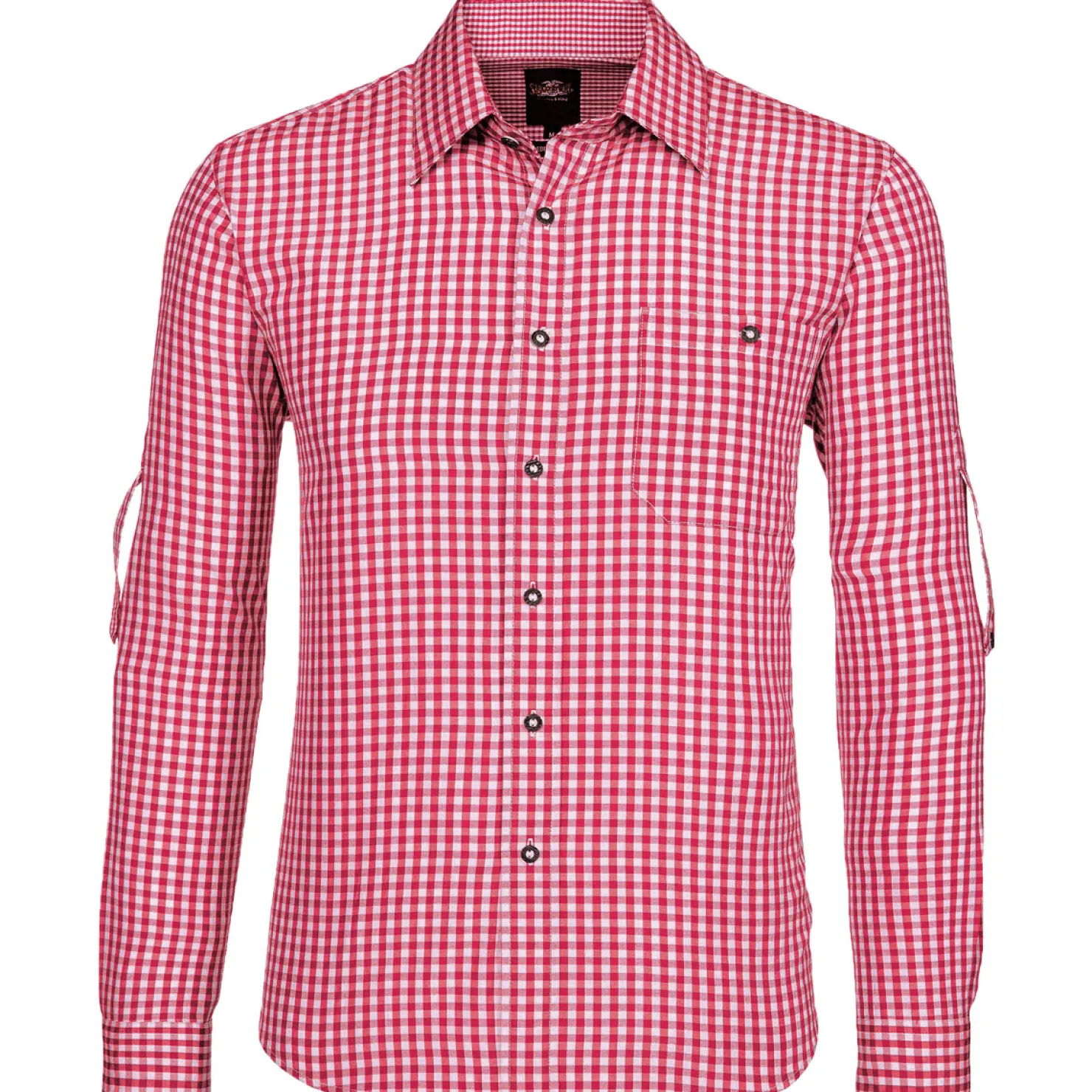 Zillertaler Trachtenwelt Hemden-Herren Hemd "Chiemgau" Langarm, Rot