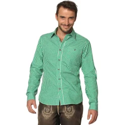 Zillertaler Trachtenwelt Hemden-Herren Hemd "Chiemgau" Langarm, Grün