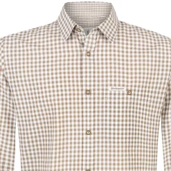 Zillertaler Trachtenwelt Hemden-Herren Hemd "Conrad" Langarm, Moosgrün Grau