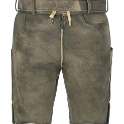Zillertaler Trachtenwelt Lederhosen-Herren Hirschlederhose "Hirschvogel", Grau- Braun