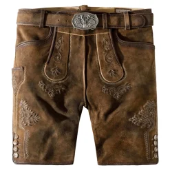 Zillertaler Trachtenwelt Lederhosen-Herren Lederhose "Bertram", , Gespeckt Braun