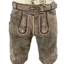 Zillertaler Trachtenwelt Lederhosen-Herren Lederhose "Tommy", Hell Braun