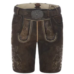 Zillertaler Trachtenwelt Lederhosen-Herren Lederhose "Ulrich", Dunkel Braun