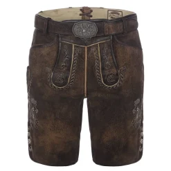 Zillertaler Trachtenwelt Lederhosen-Herren Lederhose "Walden", Dunkel Braun