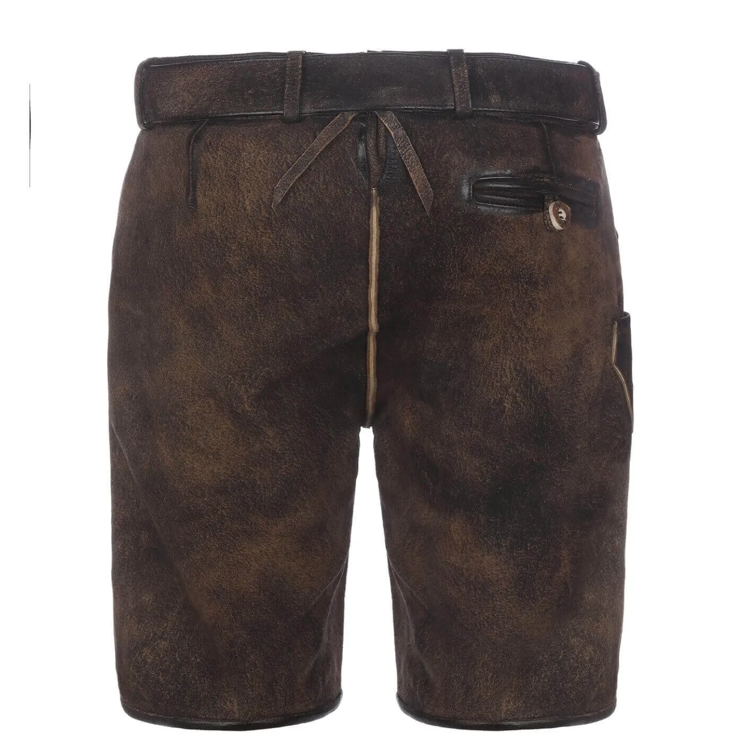 Zillertaler Trachtenwelt Lederhosen-Herren Lederhose "Walden", Dunkel Braun
