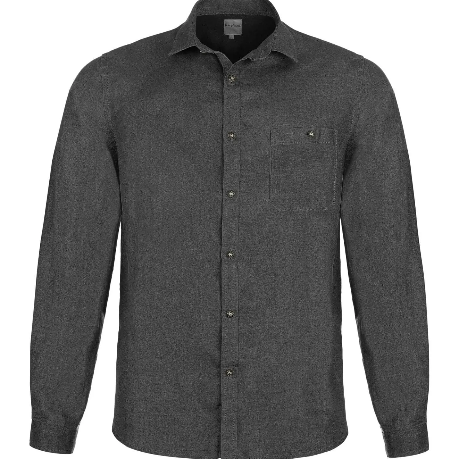 Zillertaler Trachtenwelt Hemden-Herren Leinenhemd "Vincent", Anthrazit Grau